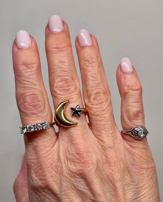 Moon & Star Celestial Statement Ring - image 11