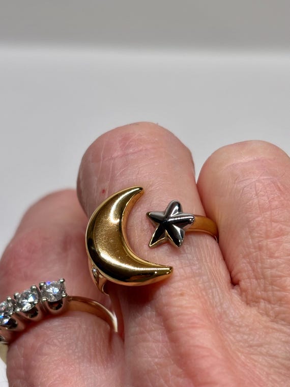Moon & Star Celestial Statement Ring - image 5