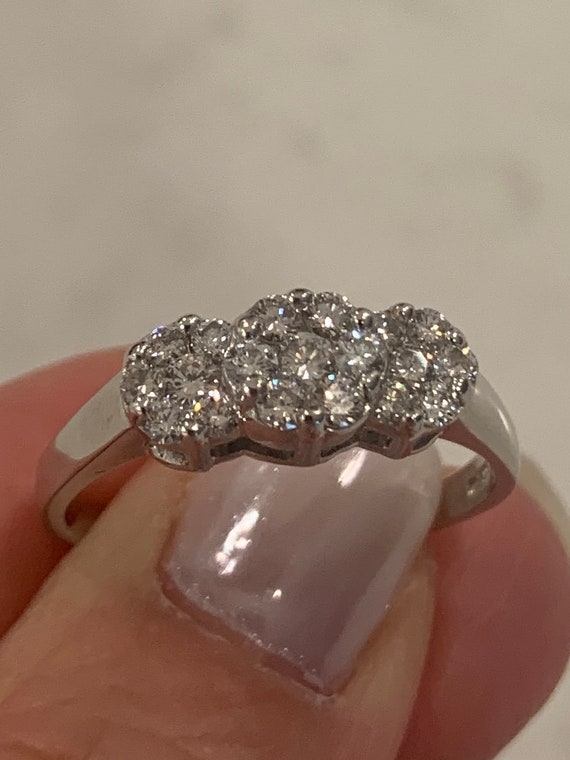 Vintage 14k Diamond Cluster Ring