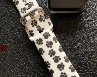 Apple Watch Band | Silicone Paw Print Strap (38/40/41mm)