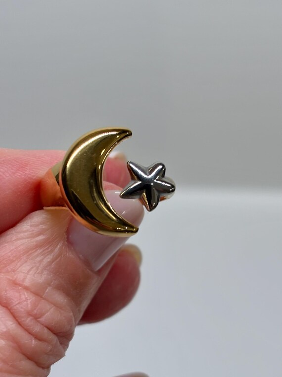 Moon & Star Celestial Statement Ring - image 7