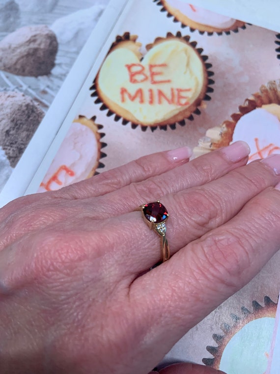 Vintage Garnet & Diamonds Ring - image 4