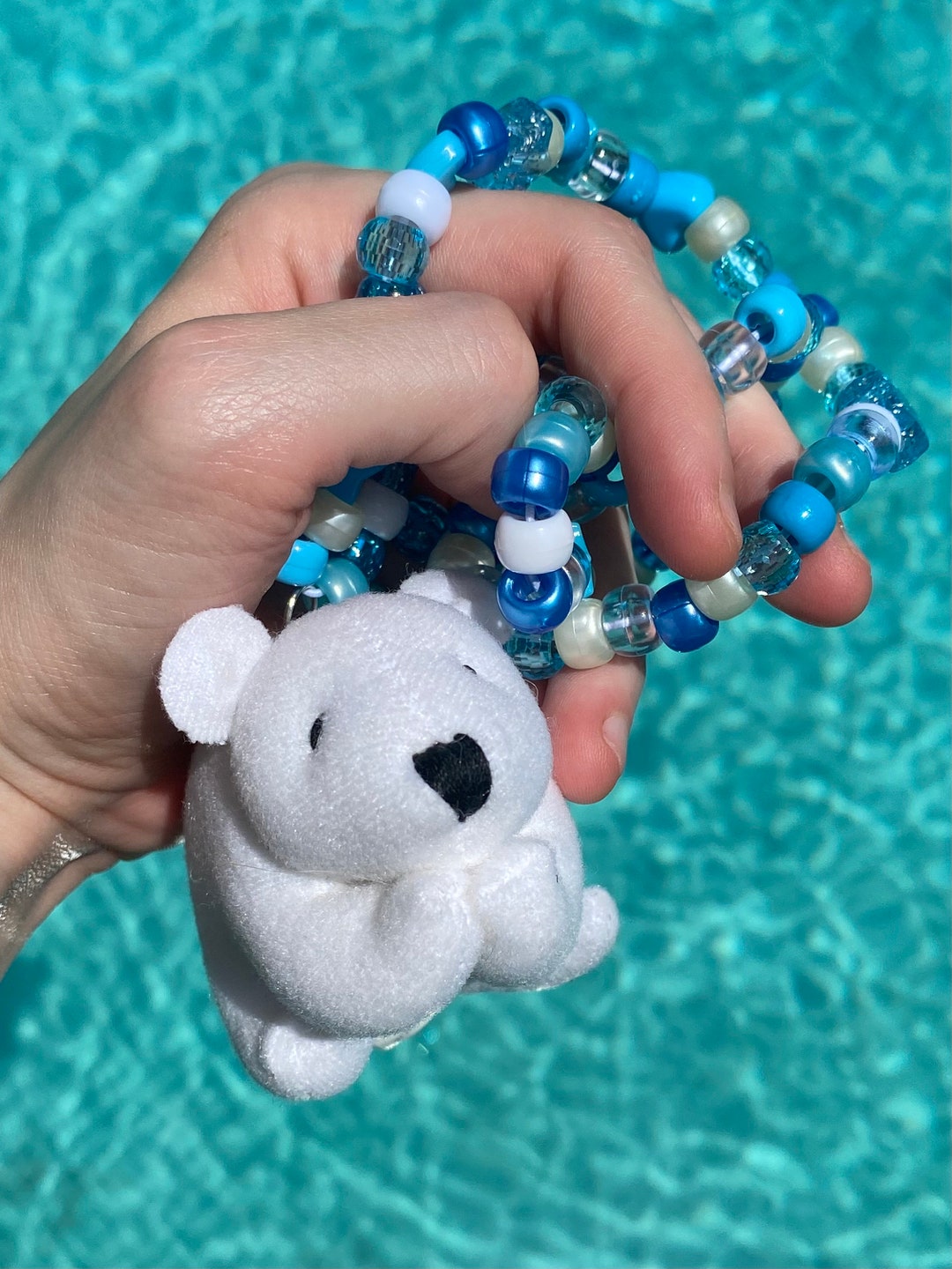 Cute Rave Polar Bear Kandi Plush Toy Necklace Etsy
