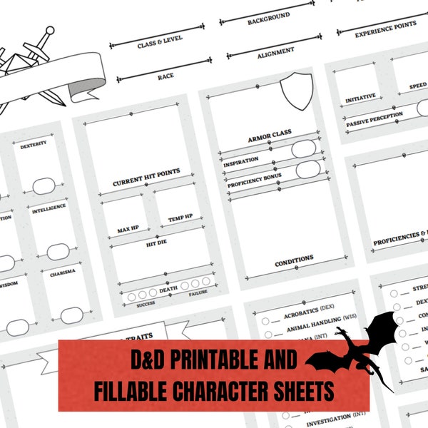 Dungeons and Dragons Downloadable Character Sheet | D&D 5e