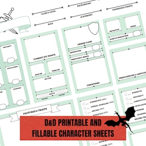 Dungeons and Dragons Downloadable Character Sheet - Mint Green | D&D 5e