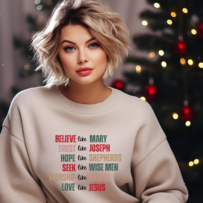 Christian Christmas Sweatshirt Religious Christmas Etsy