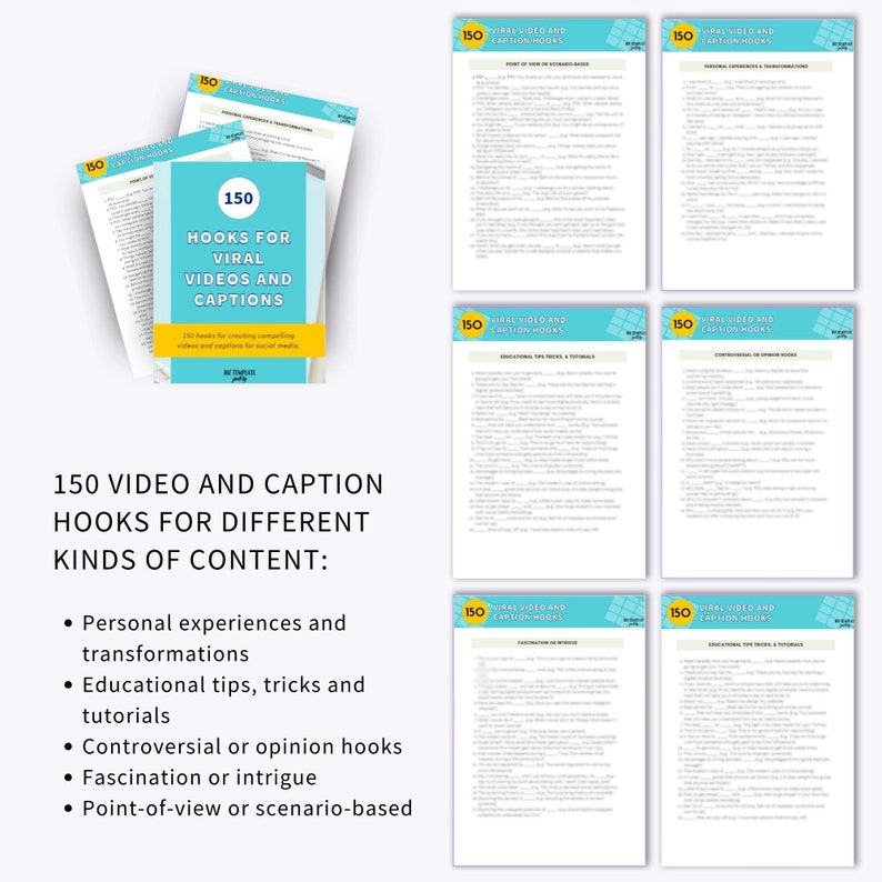 150 Viral Video and Caption Hooks Tiktok Hooks Tiktok Hook Ideas
