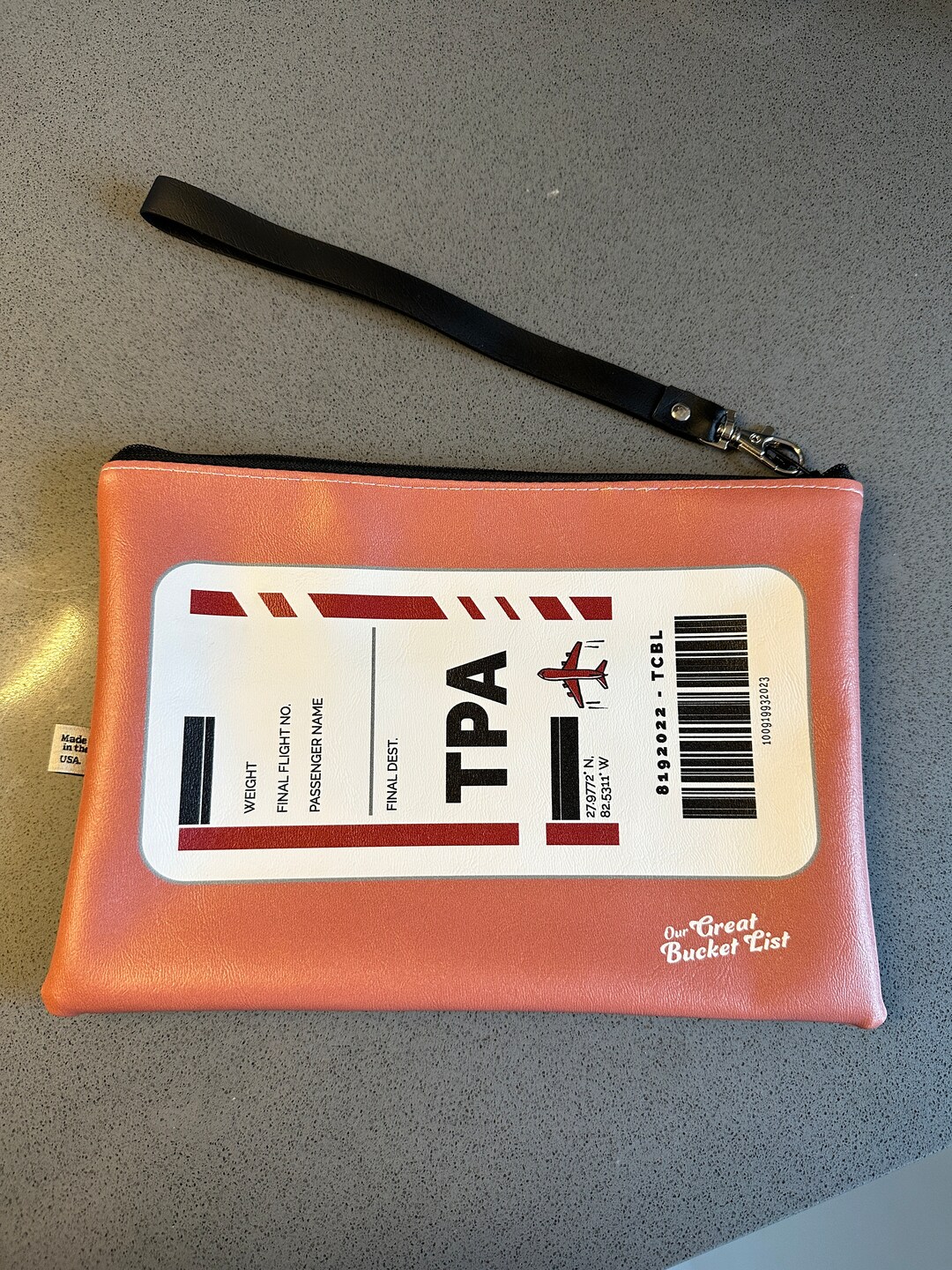 TPA Tampa Florida Luggage Tag Wristlet Travel Bag Wristlet Carry All