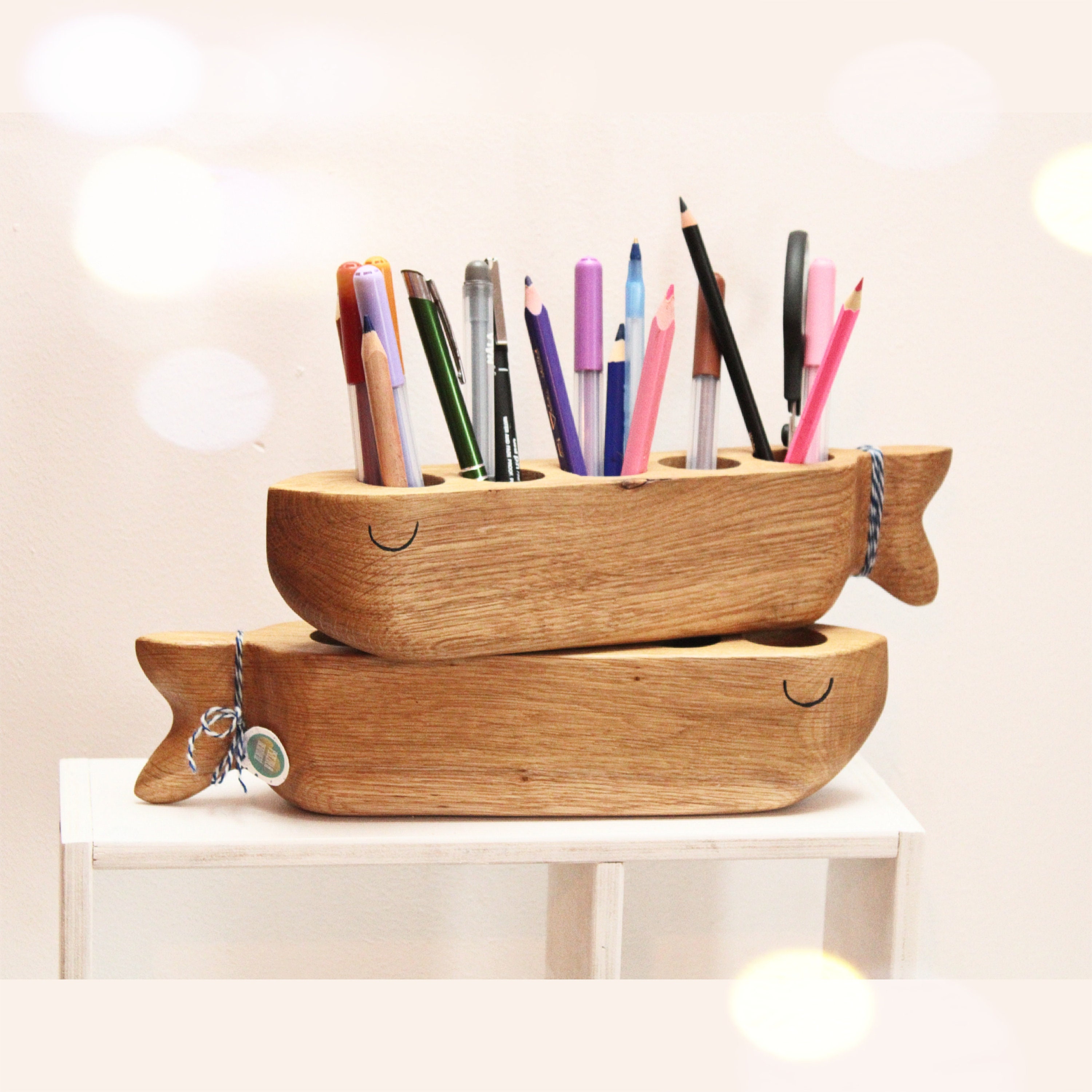 Pencil Holder for Stabilo Pencils Wooden Crayon Holder Gift for
