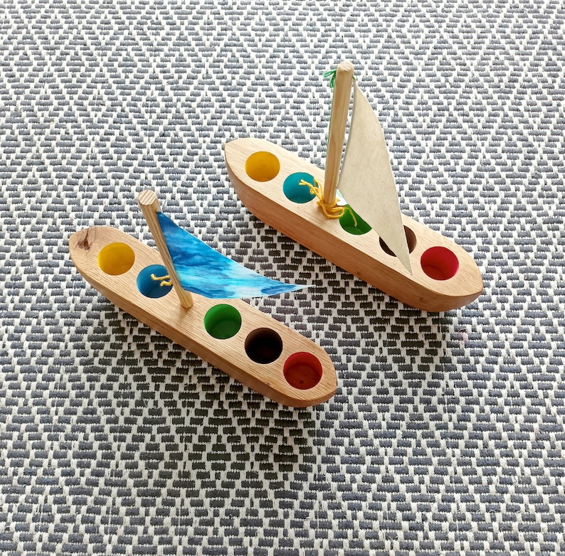 Wooden Pencil Holder with Nautical Mood, Eco friendly Kids desk organizer, Sailboat Crayon holder, Office desk Accessory, unique Sailor Gift image 6