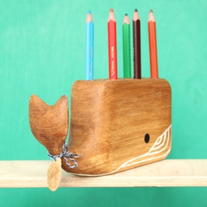 Wooden pencil organizer Whale, Ocean theme, crayon holder for kids, Sea lover gift, Nursery decoration for desk, Birthday girl boy present image 10