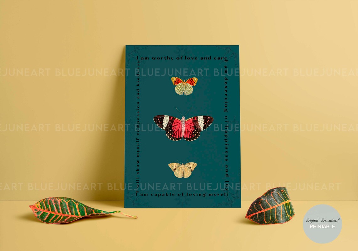 Printable Mantra Poster Set, Positive Affirmations Mantra Growth, Self ...