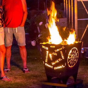 Premium fire baskets individually manufactured, great gift idea, 2 x 2 motifs included, birthday, 4 and 5 mm material thickness H/W/D 70/50/50