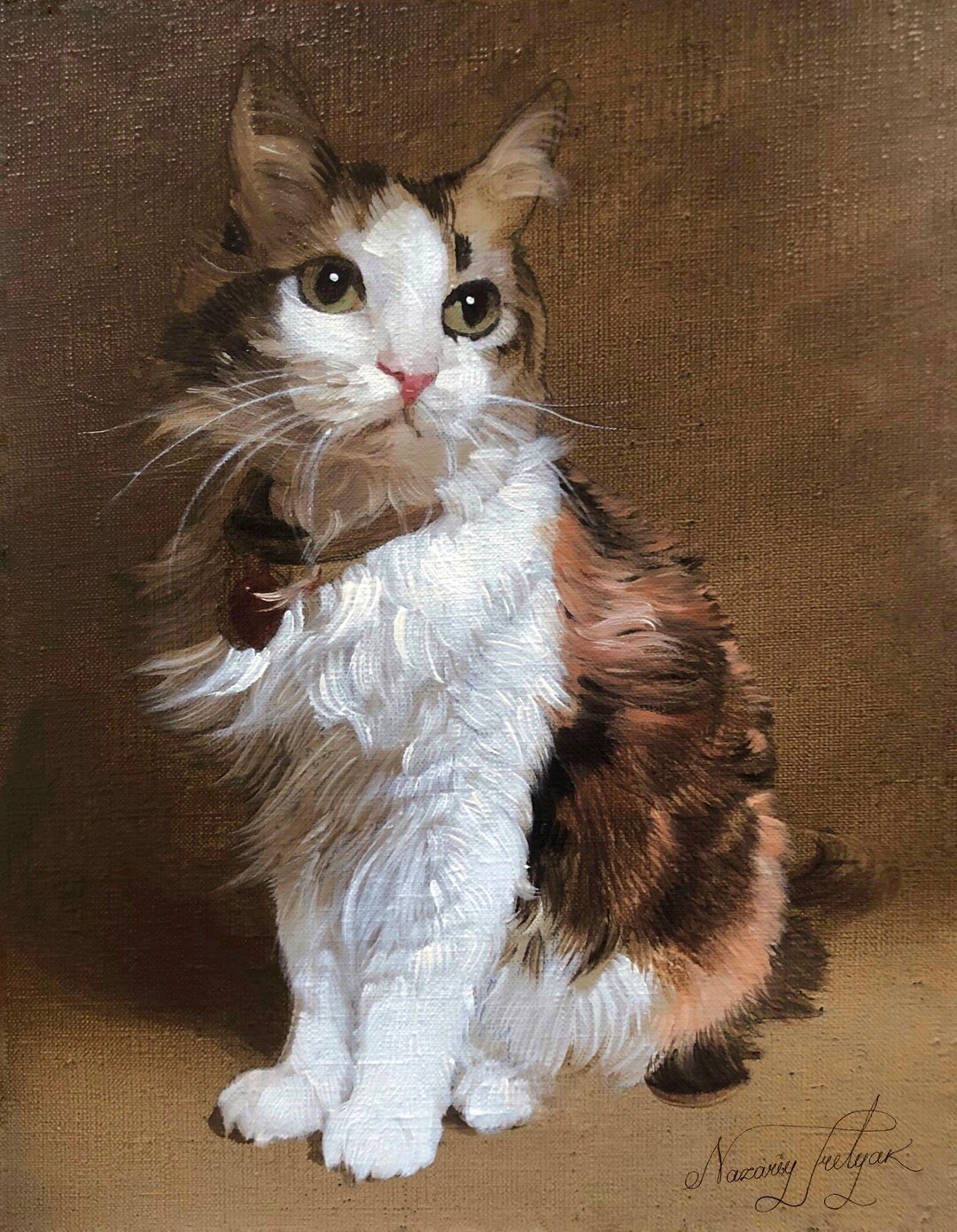 Cat Portrait Custom Oil Painting From Photo, Custom Pet Portrait ...