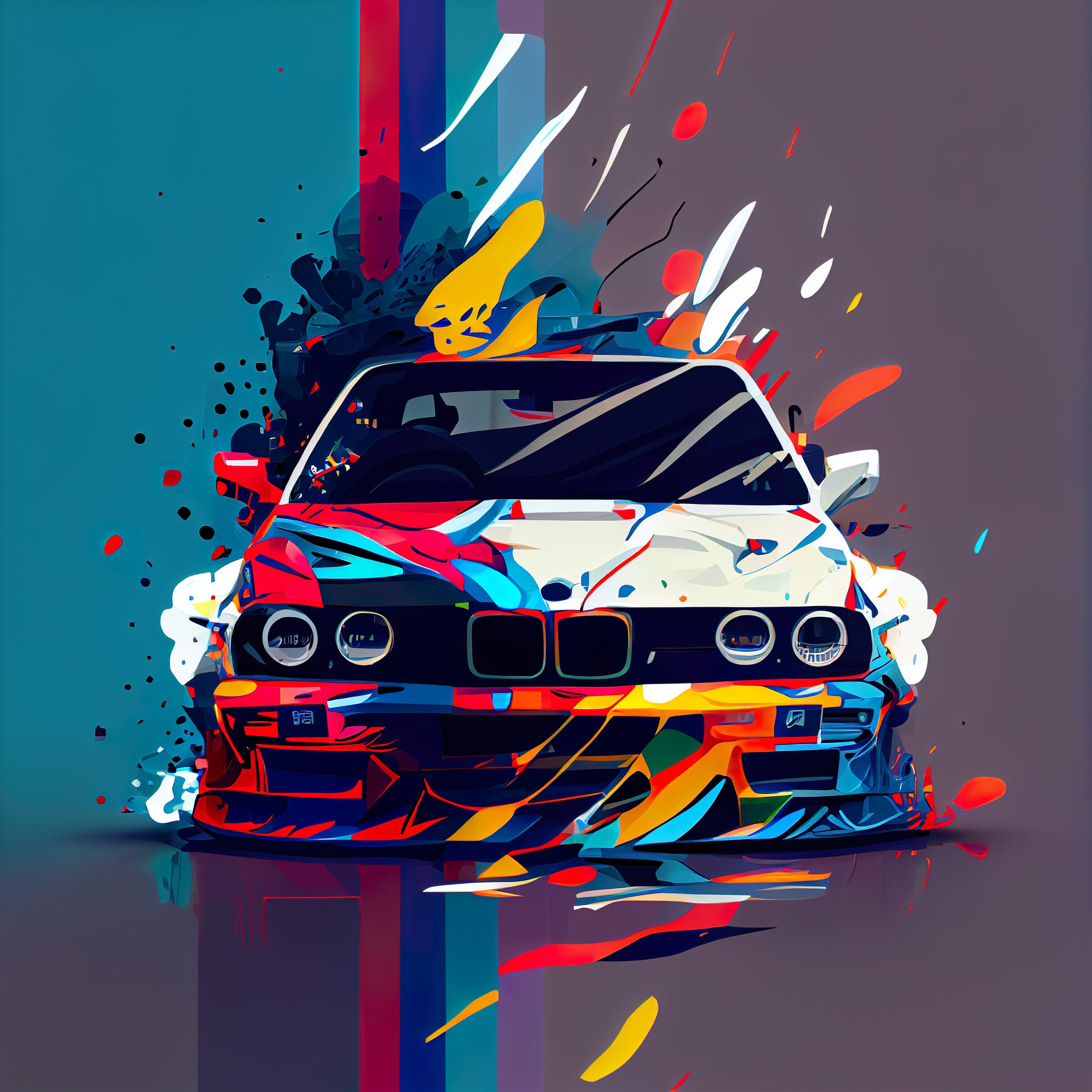 Car Art, BMW M3, Abstract Art, Abstract Wall Art, Fathers Day Gift