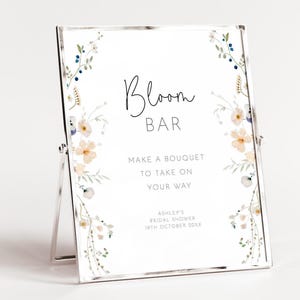 Bouquet Bar Sign, Flower Bar Template, Boho Wild Flowers, Summer Spring Wildflowers, Bridal Shower Floral Baby Shower, Make A Bouquet AAAF