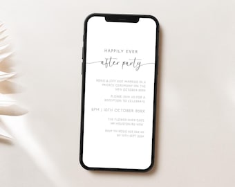 Electronic Wedding Reception Invitation Template, Digital Wedding Reception E-Invite, Modern Minimal Wedding, Text Message Invite AARJ32