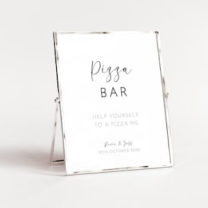 Pizza Bar Sign For Wedding, Editable Template, Take A Slice Sign, Minimalist Pizza Bar Table Sign, Rehearsal Dinner, Engagement Party AARJ2