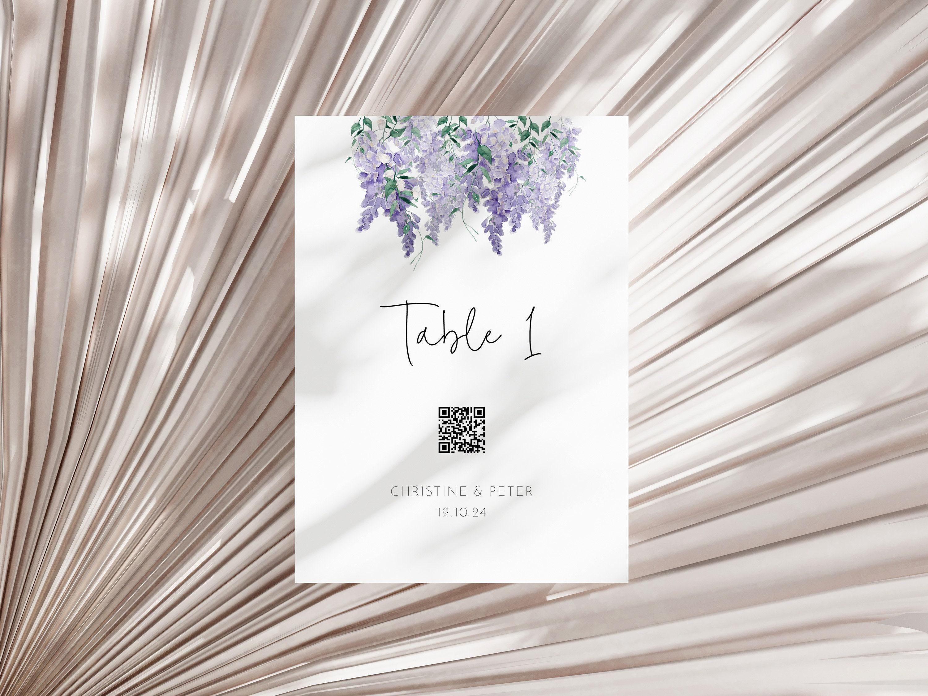 Table Number With QR Code Template, Floral Number Card, Birthday ...