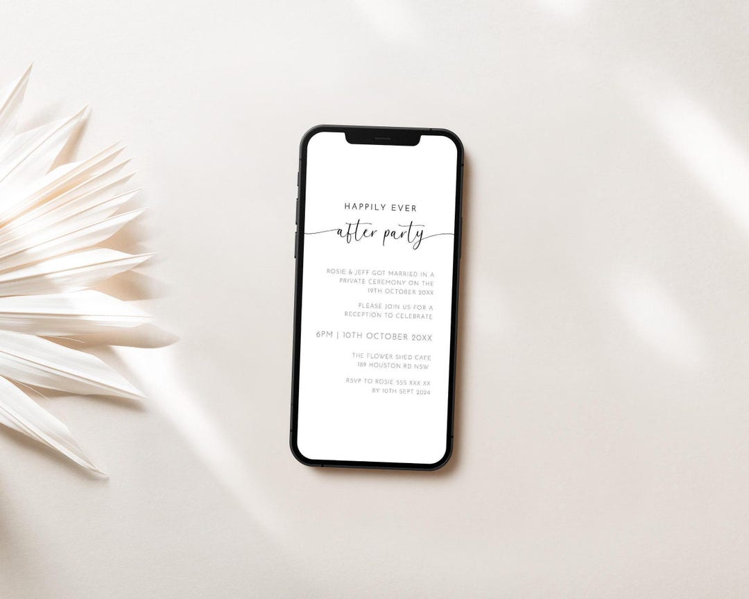 Electronic Wedding Reception Invitation Template, Digital Wedding ...
