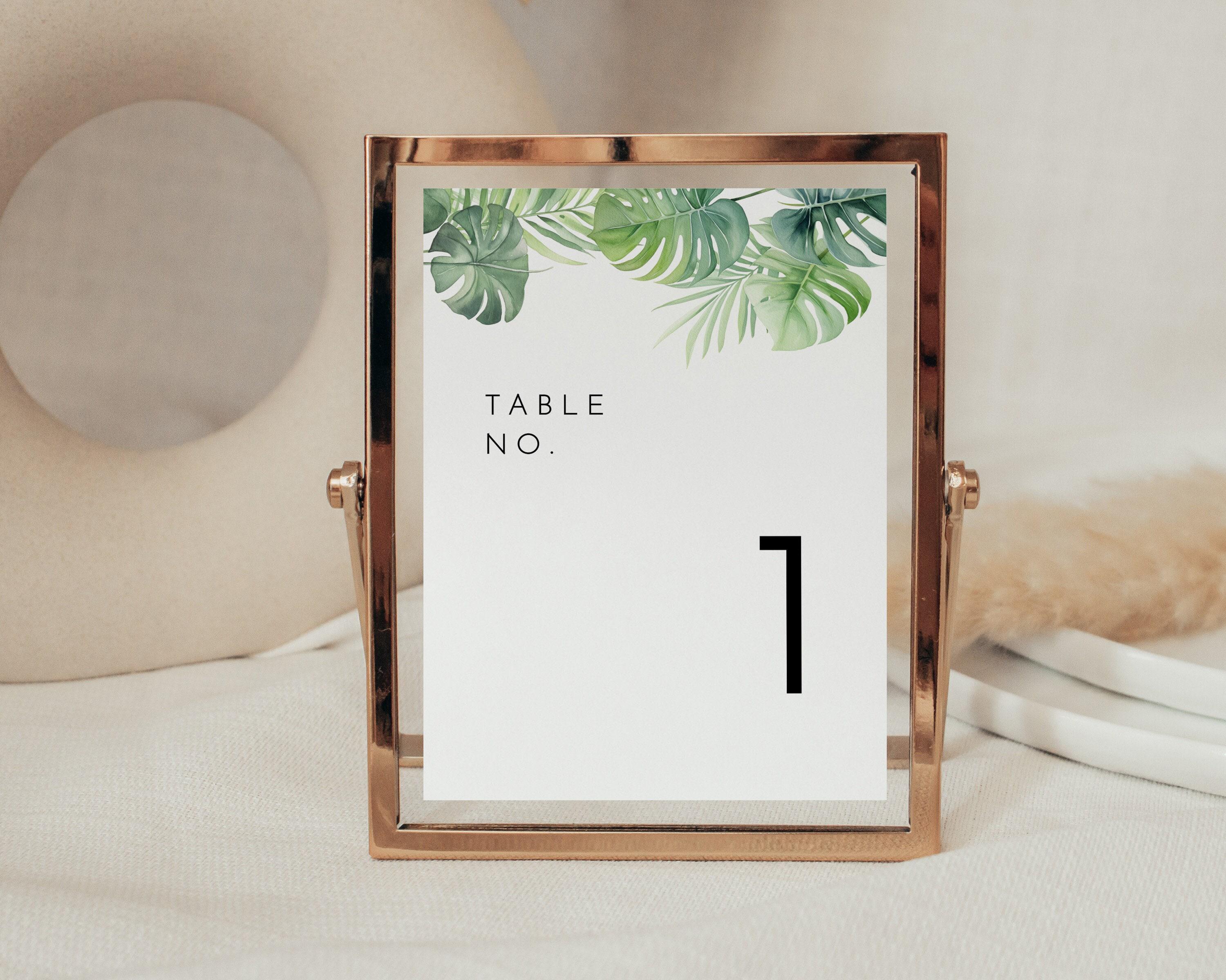 Monstera Table Numbers Tropical Wedding Table Number Sign, Palm Leaves Table Signage, Monstera ...