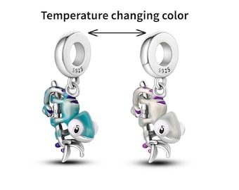 Color Changing Chameleon Charms for Pandora Bracelet, Sterling Silver Charm for Moments Bracelets, Women Jewelry, Gift for her, animal charm