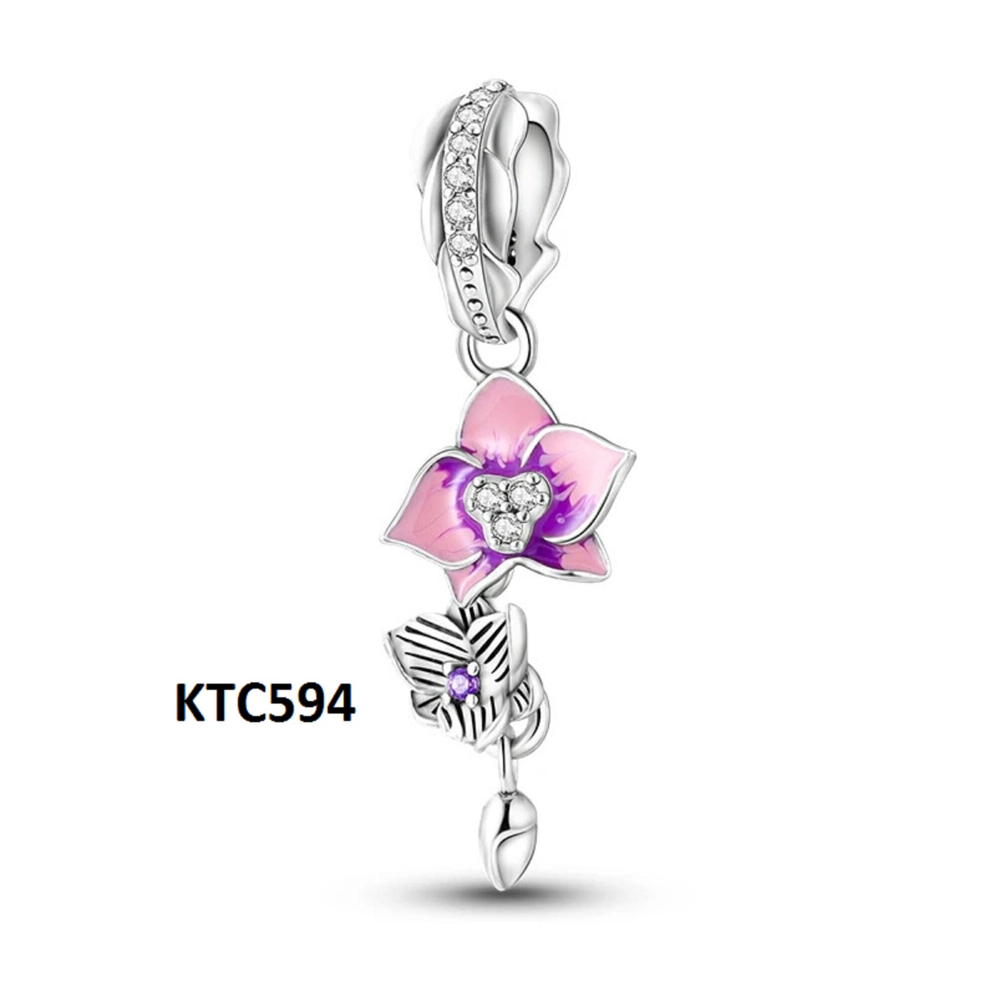 Ciondolo A Forma Di Tulipano In Argento 925 - Charm Per Bracciale Originale - Gioiello Fiore Elegante, Fatto A Mano, Foro 4.5 Mm - 4