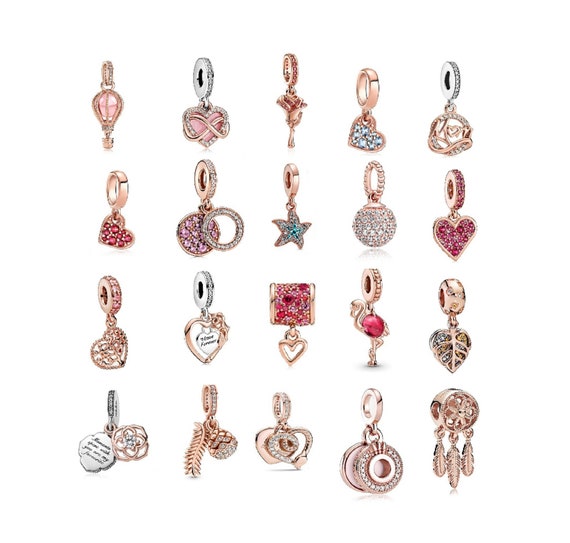 【正規品】PANDORA ローズゴールド ブレスレット チャーム13個付き 正規品】PANDORA ローズゴールド ブレスレット チャーム13個付き