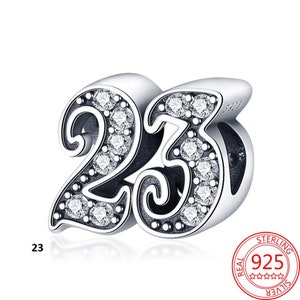 Sterling Silver Number 25 Charm - 18.35mm For Bracelets And Necklaces