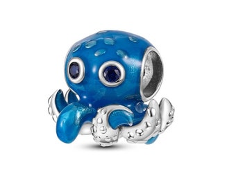 Octopus Charm Fits Pandora Bracelet, Sterling Silver charms, Ocean Sea Animal Charm for Pandora Bracelet, Women Jewelry, mother's day gift