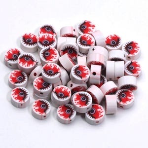 Evil Eye Polymer Clay Beads, Devils Eye Spacer jewelry for Bracelet Necklace Earrings Keychain Making