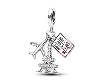 PANDORA Moments バングル ＋ エッフェル塔チャーム付き Authentic Pandora Paris Eiffel Tower Charm – Sterling Silver 2024