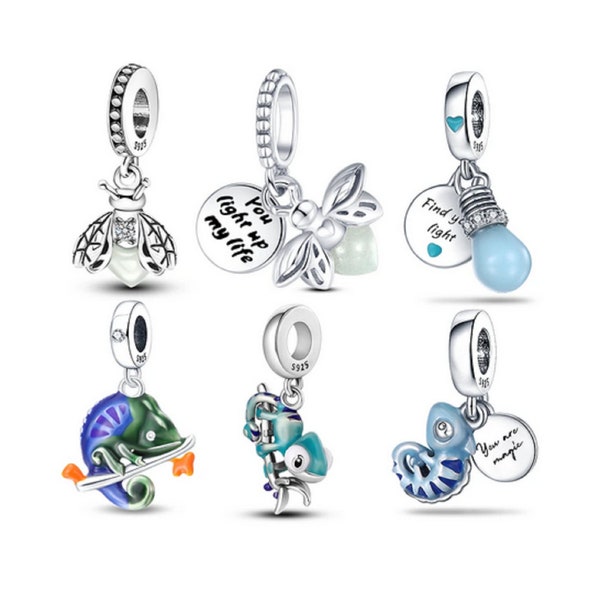Glow in the dark Firefly Dangle Charm, New 2023 Pandora Charms for Bracelet, Charms For Pandora Bracelet Necklace, 925 Sterling Silver Charm