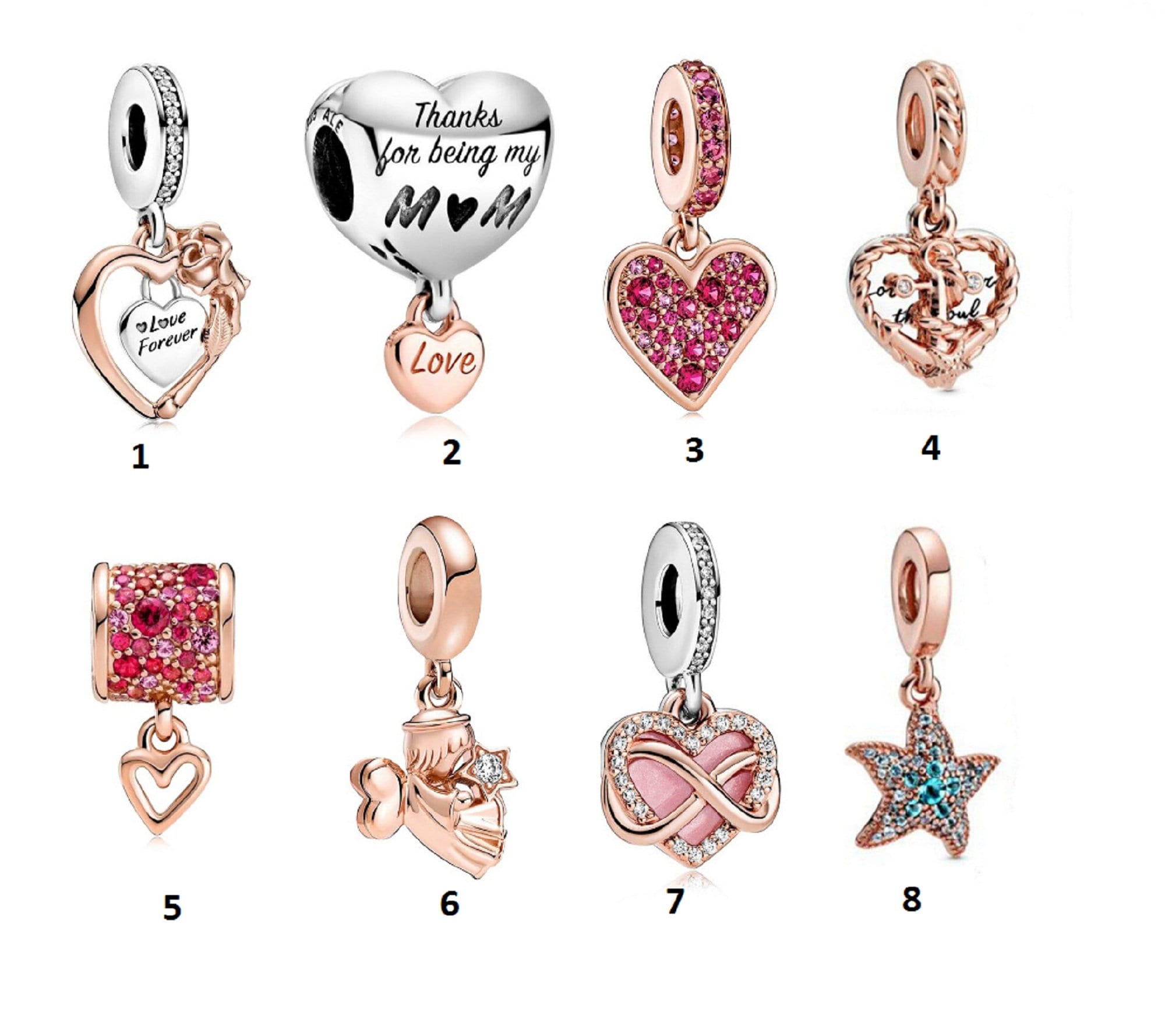 Anduonie Charms Stopper Gold Charms Hanger Zilver 925 voor armbanden, rode charme hanger, kralen charmes, compatibel met Europese armbanden en halsketting voor vrouwen (Muis 2 stuks