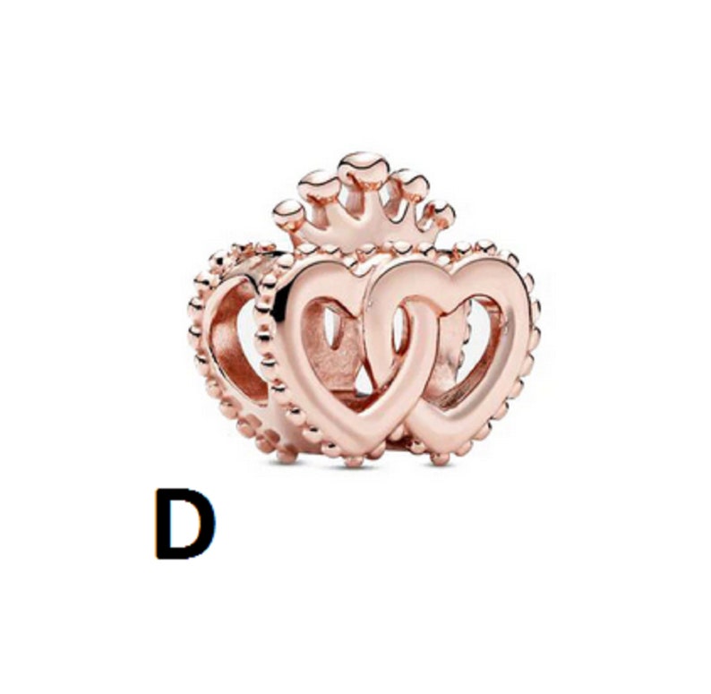 Rose Gold Love Heart Charm – 925 Sterling Silver With Clear CZ, Fits Pandora & Similar Bracelets - View #9