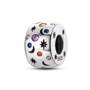 Star Moon Sun Charm Fits Pandora Bracelet Charm, 925 Sterling Silver, Galaxy Charms for Moments Bracelets, Women Jewelry, Gift for her