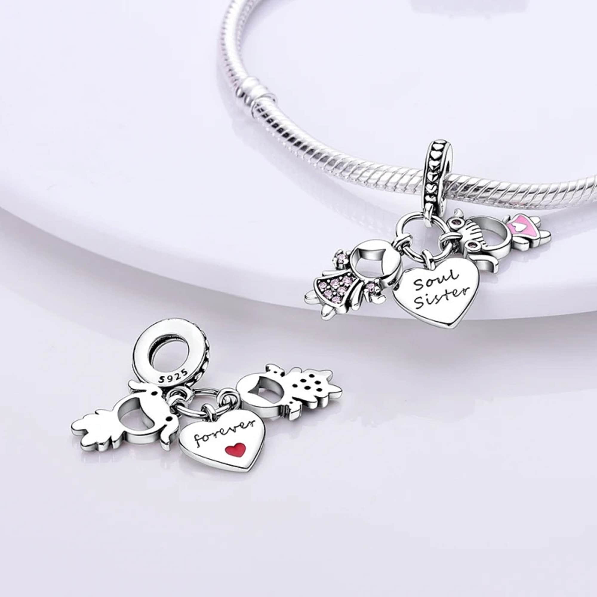 Breloque Argent 925 Pierre De Naissance En Forme De Cœur - Cadeau Personnalisé Pour Femme, Mère, Anniversaire