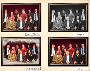 Combinar fotos, personalizar, combinar diferentes fotos, agregar un miembro de la familia fallecido a la imagen, retrato familiar personalizado, agregar un ser querido a la foto,