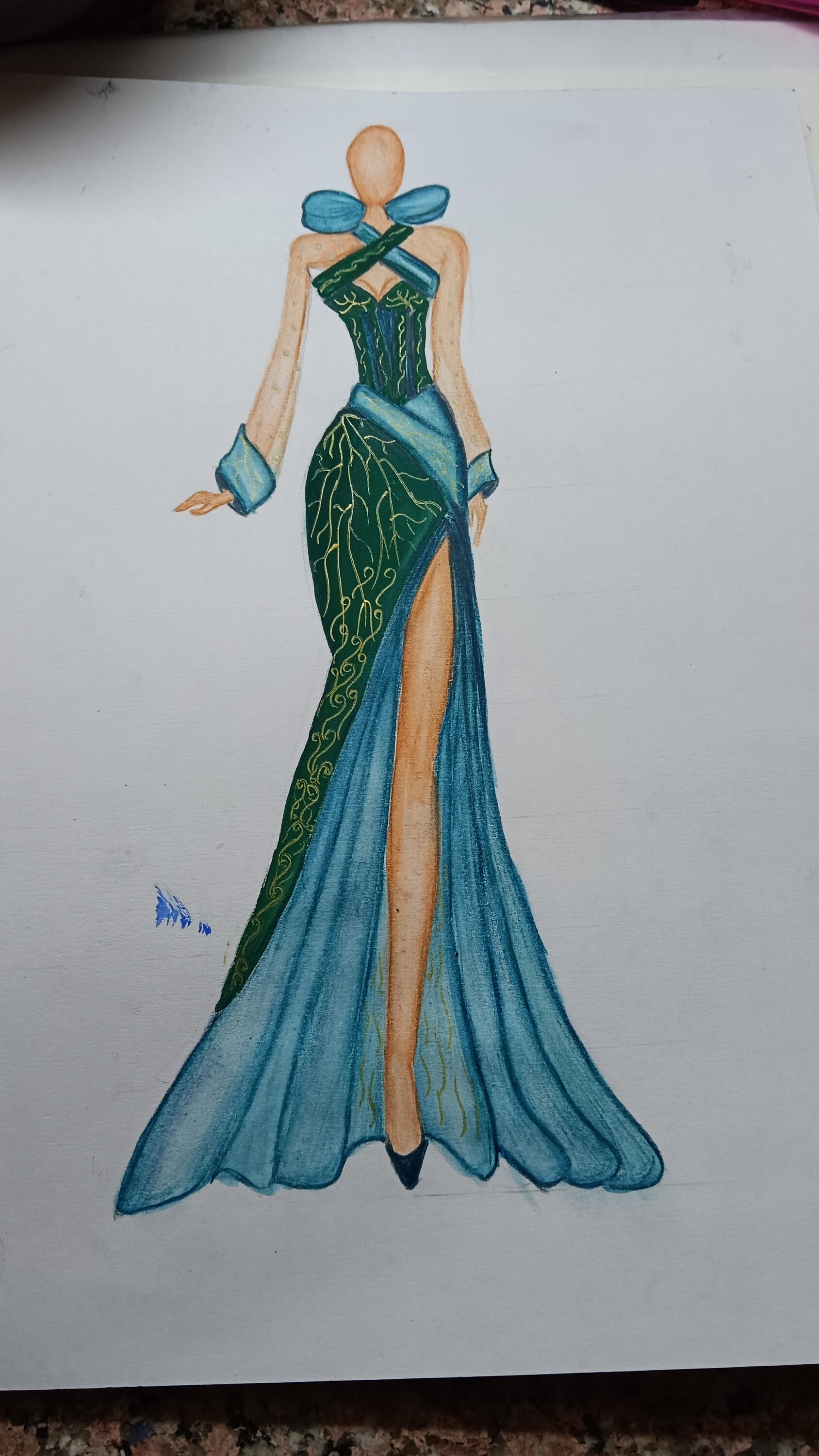 Sketch or illustrate your evening gown designs by Duyenart | Fiverr