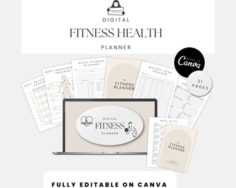 Fitness Planner | Habit Tracker | Gym Planner And Meal Planner | Digital Fitness Tracker | Wellness Planner | Workout Journal