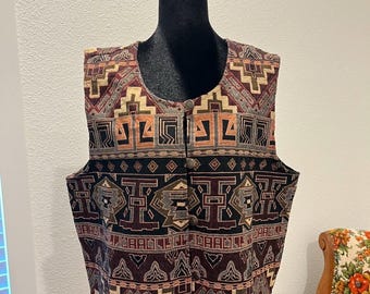 Vintage Southwest Aztec vest ladies size large