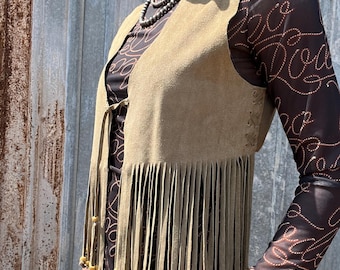 Vintage suede vest, vintage western vest, vintage vest, old west vest, hippie vest, boho vest