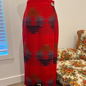 Retro western pendleton style maxi skirt size 8