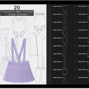 Procreate Baby Clothes Stamp Brushes | Procreate Baby Clothing Stamp | Fashion Brushes | Newborn Set