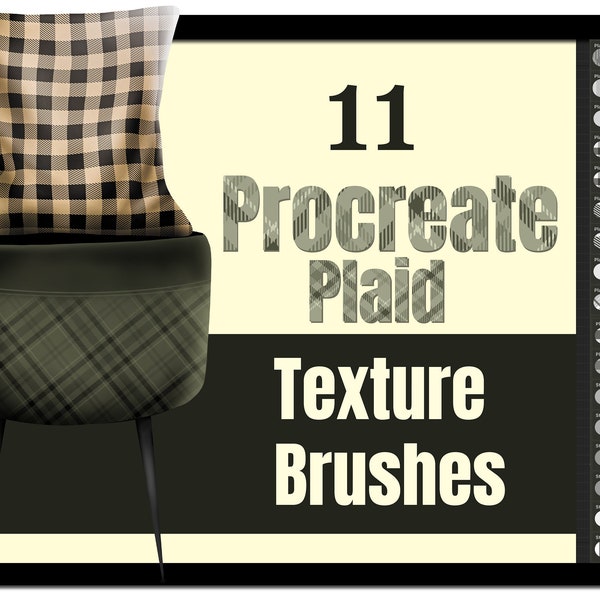 Procreate texture brushes | Procreate tartan brush | Plaid and striped fabric | Procreate fabric brushes