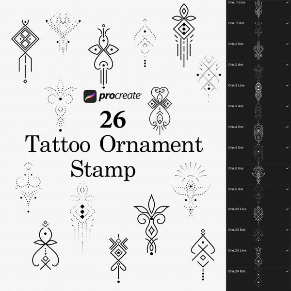 Procreate Ornament Tattoo Stamp Brushes