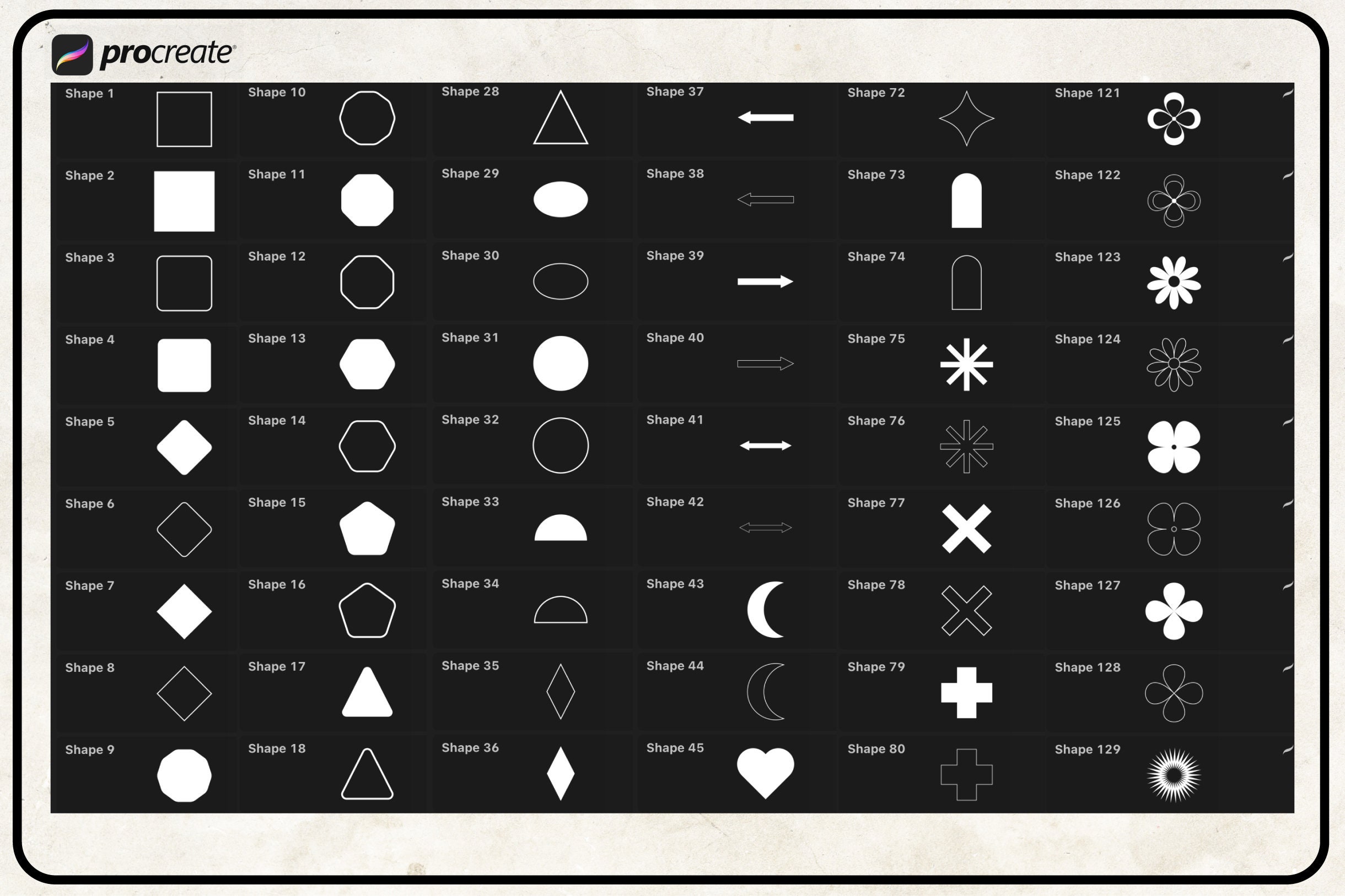 Procreate Shapes Stamp Brush Bundle | Instant Download - Etsy