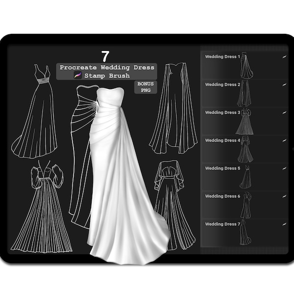 Procréer des pinceaux de timbre de robe de mariée | Procréer un timbre de robe de mariée | Procréer un timbre de robe | Procréer des vêtements Timbre