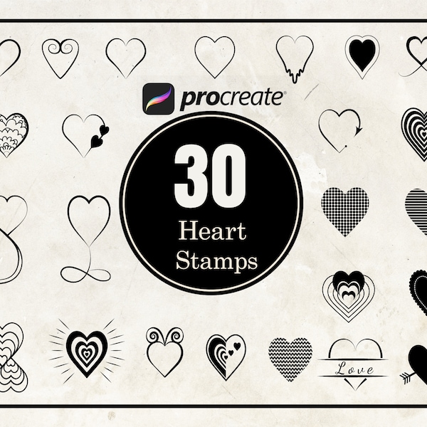 Procreate Heart Stamps | Instant Download