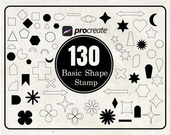 Procreate Shape Stamp Brush | Basic Shape Stamps | Geometric Shapes Stamp